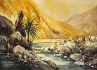 M Alam Jahangir, 21 x 29 Inch, Watercolor on Paper, Landscape Painting, AC-MAJ-004